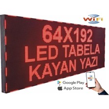LED Tabela 64X192CM Çift Taraflı Kırmızı Kayan Yazı-Wifi