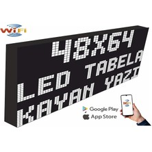 LED Tabela 48X64CM Tek Taraflı Beyaz Kayan Yazı-Wifi