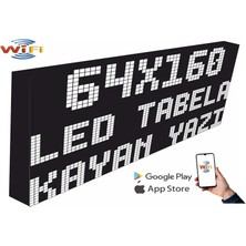 LED Tabela 64X160CM Tek Taraflı Beyaz  Kayan Yazı-Wifi