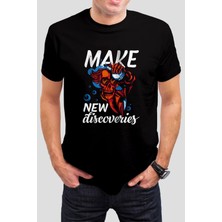 T-35 Kuru Kafa Deney Baskılı Siyah  Tişört C1032