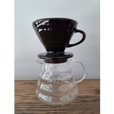 Seramik V60-02 Dripper Filtre Kahve Demleme Seti