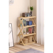 Petek Home Life Life Ahşap Katlanır Mini Masaya Dönüşebilir 4 Katlı Raf
