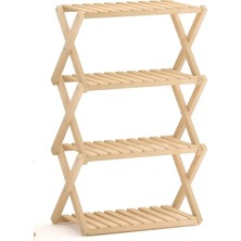 Petek Home Life Life Ahşap Katlanır Mini Masaya Dönüşebilir 4 Katlı Raf