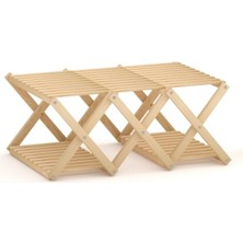 Petek Home Life Life Ahşap Katlanır Mini Masaya Dönüşebilir 4 Katlı Raf