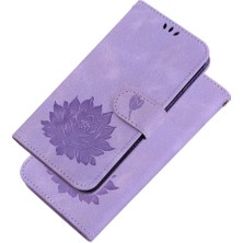 YH Mall Xiaomi Redmi Not 13 Için Flip Case Pro 4g Kickstand Kabartma Lotus Çiçek (Yurt Dışından)