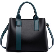 Go Veform Klasik ve Şık Kadın Omuz ve El Çantası - Poliüretan Deri, Üç Bölmeli, Extra Uzun Askılı Siyah WB10153