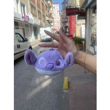 Piraye Gift Sevimli Stitch Peluş Anahtarlık Cüzdan Mor