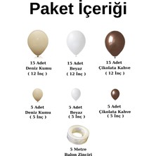 Ata Parti Dünyası ^^ Doğum Günü Konsepti * Çikolata Kahve * Deniz Kumu * Beyaz * 60 Lı Balon Zinciri Parti Seti
