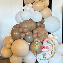 Ata Parti Dünyası ^^ Doğum Günü Konsepti * Çikolata Kahve * Deniz Kumu * Beyaz * 60 Lı Balon Zinciri Parti Seti