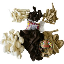 Ata Parti Dünyası ^^ Doğum Günü Konsepti * Çikolata Kahve * Deniz Kumu * Beyaz * 60 Lı Balon Zinciri Parti Seti