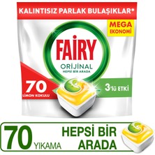 Fairy Hepsi Bir Arada Bulaşık Makinesi Deterjanı Tableti / Kapsülü Limon Kokulu 70 Yıkama