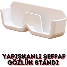 Vekorr 1 Adet Şık Duvara Asılan Pratik Yapışkanlı Şeffaf Gözlük Standı