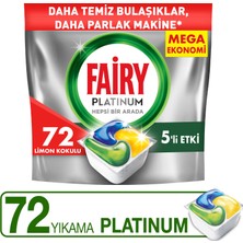 Fairy Platinum Bulaşık Makinesi Deterjanı Tableti / Kapsülü Limon Kokulu 72 Yıkama