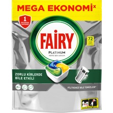 Fairy Platinum Bulaşık Makinesi Deterjanı Tableti / Kapsülü Limon Kokulu 72 Yıkama