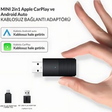 Ottocast Mini 2in1 Android ve Apple Cihazlar Için Wireless/kablosuz Android Auto ve Carplay Adaptörü (OT-CP862)