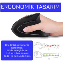 Upway Yeni Nesil Kablosuz Ergonomik Dikey Mouse 800/1200/1600DPI