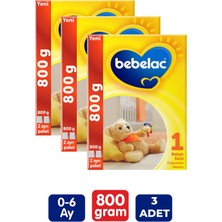 Bebelac 1 Toz Devam Sütü 800 gr 0-6 Ay Bebekler İçin Besleyici Formül 3 Adet