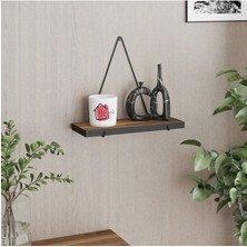 Lefiev Metal Lefi Ev Tekli Üçgen Duvar Rafı Mini Kitaplık 30 cm 1 11 cm Ahşap Kahverengi Duvara Monte