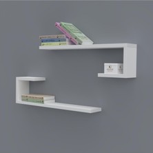 Kenz Life  15 - 20 cm Kitaplık Kayra 015*060*20*2 Byz Duvar Rafı 2 Beyaz Suntalam Suntalam Duvara Monte 20 cm