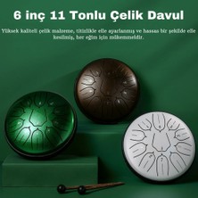 Motivasyon Davulu Handpan Tongue Drum Ritim Davulu Eğitici Yoga  Müzik Aleti 6 Inc 8 Ses Ton