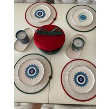 Oz Home Desing Yılbaşı Özel 4'lü Amerikan Supla Takımı +Kapaklı Ekmek Sepeti