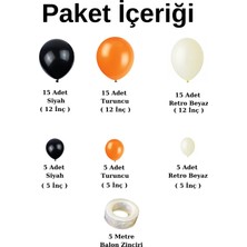 Ata Parti Dünyası ^^ Doğum Günü Konsepti * Siyah * Retro Beyaz * Turuncu * 60 Lı Balon Zinciri Parti Seti