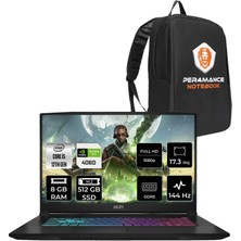 Msı Katana 17 Intel Core I5 12450H 8gb 512GB SSD RTX4060/8GB 17.3" Fhd 144Hz Fdos Taşınabilir Bilgisayar B12VFK-1031XTR & Per4 Çanta B12VFK1031XTRP302