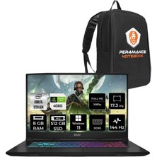 Msı Katana 17 Intel Core I5 12450H 8gb 512GB SSD RTX4060/8GB 17.3" Fhd 144Hz W11P Taşınabilir Bilgisayar B12VFK-1031XTR & Per4 Çanta B12VFK1031XTRP382