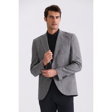 Jakamen Antrasit Slim Fit Mono Yaka Keten Spor Ceket
