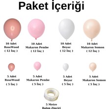 Ata Parti Dünyası ^^ Doğum Günü Konsepti * Makaron Somon * Makaron Pembe * Rosewood * Beyaz * 60 Lı Balon Zinciri Parti Seti