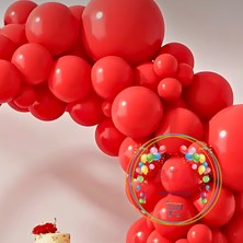 Ata Parti Dünyası ^^ Doğum Günü Konsepti * Pastel Kırmızı *  60 Lı Balon Zinciri Parti Seti