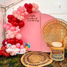 Organizasyon Pazarı Balon Seti Deepred-Makaron Pembe-Pastel Pembe 100 Lü Balon Zinciri Seti