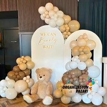 Organizasyon Pazarı Balon Seti Denizkumu-Beyaz-Çikolata Kahve 100 Lü Balon Zinciri Seti