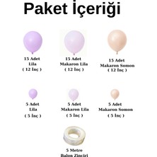 Ata Parti Dünyası ^^ Doğum Günü Konsepti * Lila * Makaron Somon * Makaron Lila * 60 Lı Balon Zinciri Parti Seti