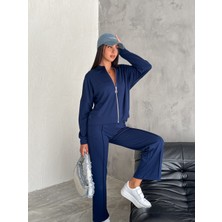 Win Moda Kadın -Modal Eşofman Takımı Fermuarlı Takım /women's Textured Fabrıc Tracksuıt Set Wıth Zıpper Model