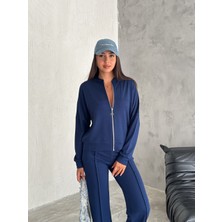 Win Moda Kadın -Modal Eşofman Takımı Fermuarlı Takım /women's Textured Fabrıc Tracksuıt Set Wıth Zıpper Model