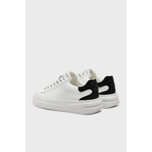 Guess Elbina Logolu Taşlı Sneaker Ayakkabı FLTELBLEA12 Bayan Ayakkabı Fltelb LEA12 Whblk