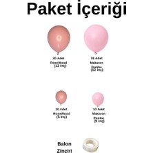 Ata Parti Dünyası ^^ Doğum Günü Konsepti * Makaron Pembe * Rosewood * 60 Lı Balon Zinciri Parti Seti