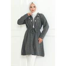 İlkimay Beylem Beli Lastikli Triko Kap 1193 - Antrasit