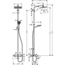 Hansgrohe Crometta E240 Termostatik Duş Kolonu Gagalı - 27298000