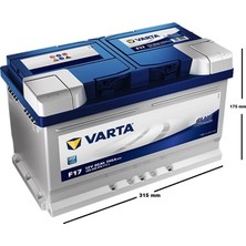 Varta Blue Dynamic F17 12 V 80 Ah 740 Cca Akü