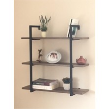 AcaHome Kahverengi Modüler Metal ve Ahşap Duvar Rafı 3 Duvara Monte 72 cm Suntalam 72 cm 20 cm Metal