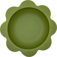 Pandish Silikon Vakumlu Kase Beslenme Seti Sunny, Hamham, Bibsy Olive Green -Yeşil