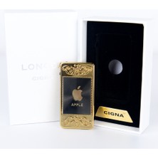 MerciTech Apple Logolu Gold USB Şarjlı Elektronik Çakmak