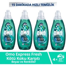 Omo Express Fresh Kötü Koku Karşıtı Beyaz & Renkliler Sıvı Çamaşır Deterjanı 1480 ml x 4 Adet