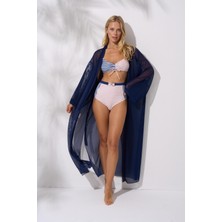 Pierre Cardin Bağlamalı Uzun Kaftan Tunik Lacivert 241812
