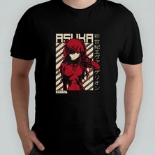 Pixxa Neon Genesis Evangelion Asuka %100 Pamuklu Bisiklet Yaka T-Shirt Model - 4