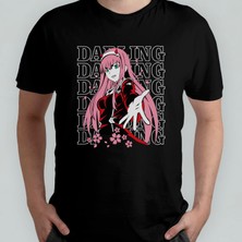Pixxa Darling In The Franxx Zero Two %100 Pamuklu Bisiklet Yaka T-Shirt Model - 1