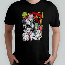 Pixxa Chainsaw Man %100 Pamuklu Bisiklet Yaka T-Shirt Model - 3