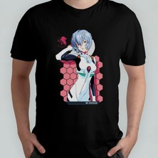 Pixxa Neon Genesis Evangelion Rei %100 Pamuklu Bisiklet Yaka T-Shirt Model - 2